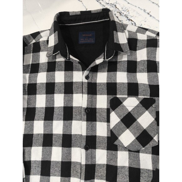 Nomad Craft&Flow Flannel Shacket Mens L Red Buffalo Plaid Thermal Lined Shirt - Picture 2 of 8